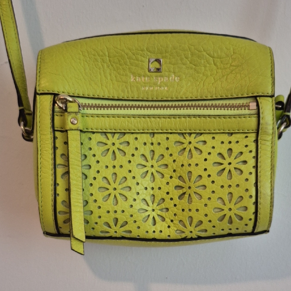 Kate Spade Lime Green Floral Crossbody Bag